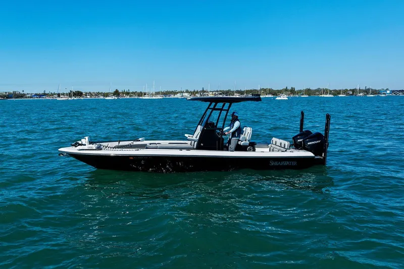  Yacht Photos Pics 2022 ShearWater 270 SS Carolina Open on the water.