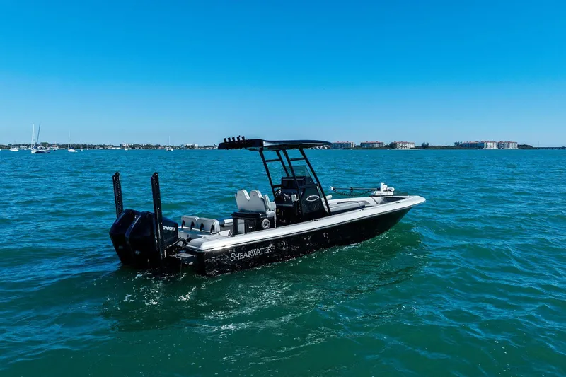  Yacht Photos Pics ShearWater 270 SS Carolina Open 2022 on open sea.