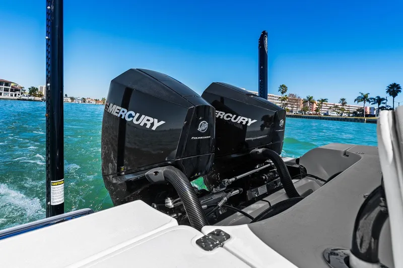  Yacht Photos Pics ShearWater 270 SS Carolina Open 2022 with Mercury engines on the water.