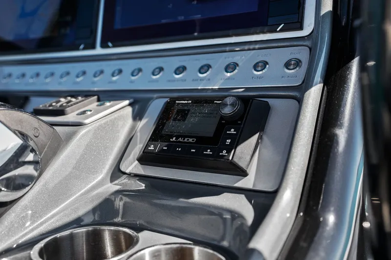  Yacht Photos Pics ShearWater 270 SS Carolina Open 2022 console with JL Audio system.