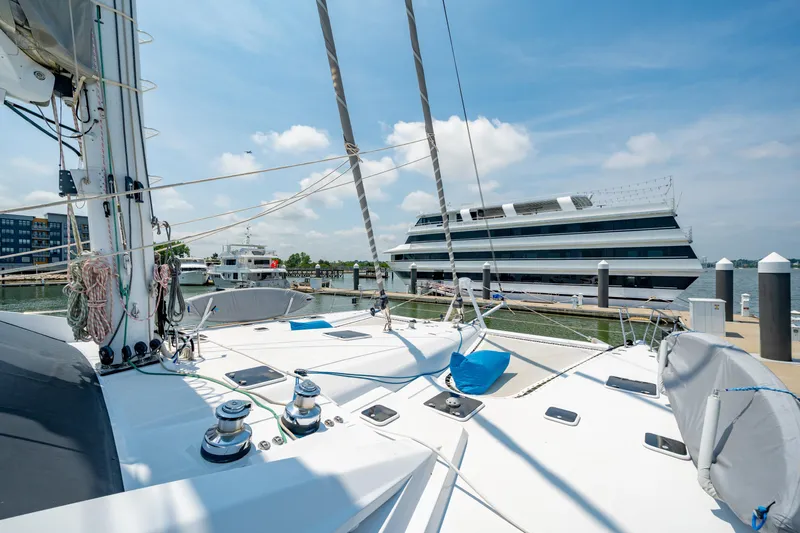 Sur L'eau Yacht Photos Pics Luxury Privilege 745 yacht docked at marina, clear sky, 2008 model.