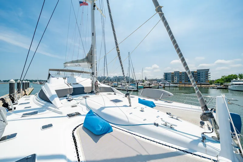 Sur L'eau Yacht Photos Pics Luxury Privilege 745 yacht docked at marina, sunny day, 2008 model.