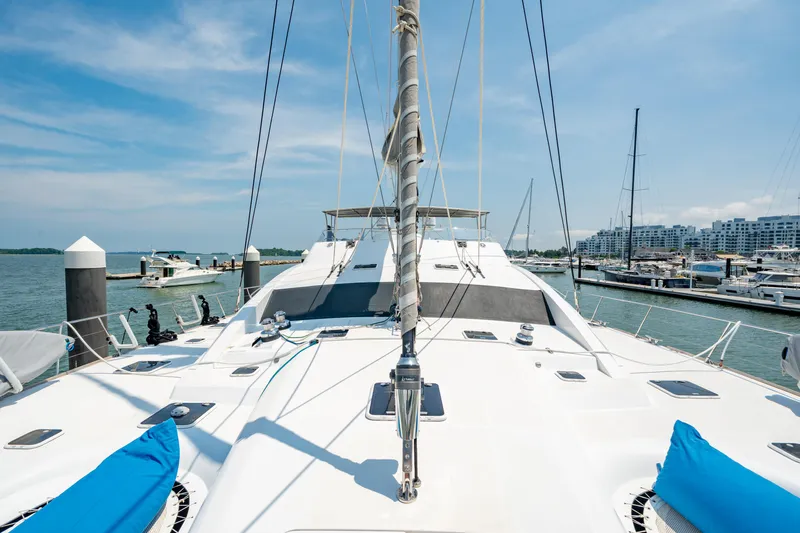 Sur L'eau Yacht Photos Pics Luxury Privilege 745 yacht docked at marina, clear sky, 2008 model.