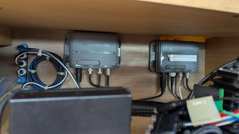 Nevis Yacht Photos Pics Raymarine electronics installed on a 2017 Dufour 460 Grand Large yacht.