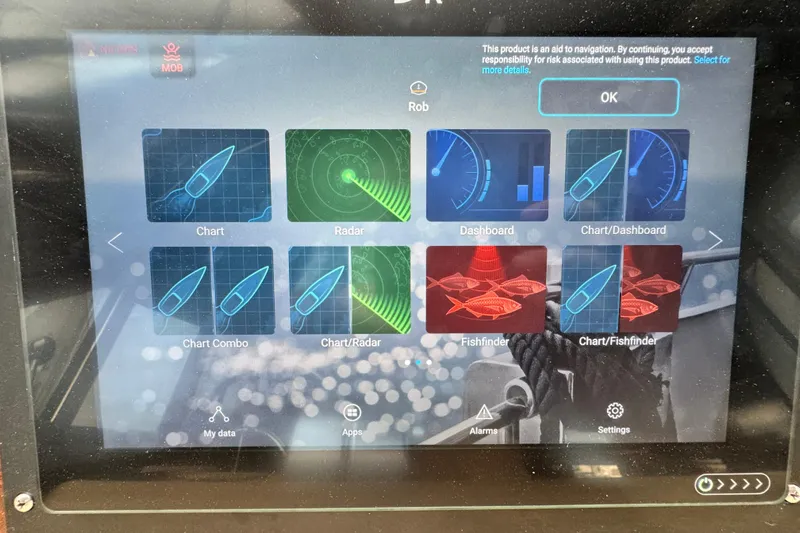  Yacht Photos Pics Touchscreen navigation display on a 2006 Meridian 490 Pilothouse boat.