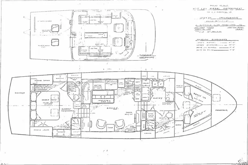 Southerly Yacht Photos Pics Blueprint of 1990 Lyman-Morse 52 yacht, showcasing detailed interior layout and design.
