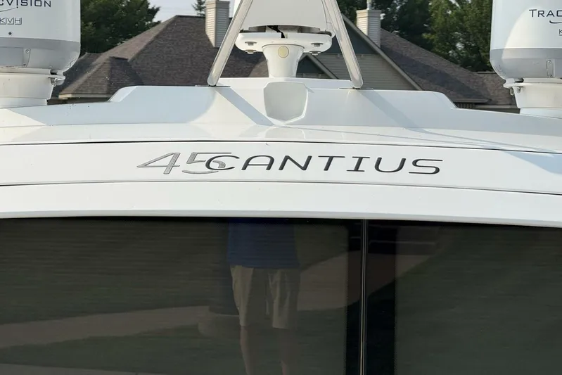  Yacht Photos Pics 2013 Cruisers Yachts Cantius 45 model, exterior view with logo and equipment.
