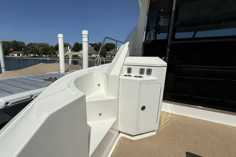  Yacht Photos Pics 2013 Cruisers Yachts Cantius deck with sleek design and modern amenities.