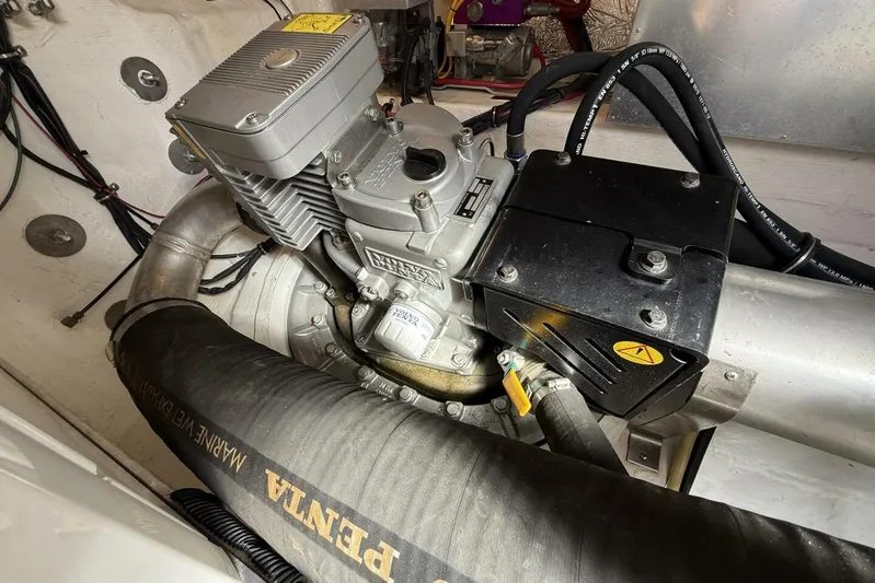  Yacht Photos Pics Engine compartment of 2013 Cruisers Yachts Cantius with Volvo Penta components.