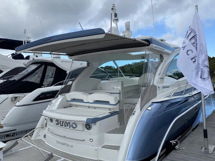  Yacht Photos Pics 2018 Formula 45 Yacht docked with flag.