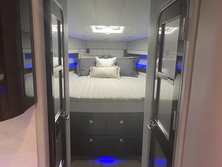  Yacht Photos Pics Luxurious bedroom in 2018 Formula 45 Yacht with stylish lighting.