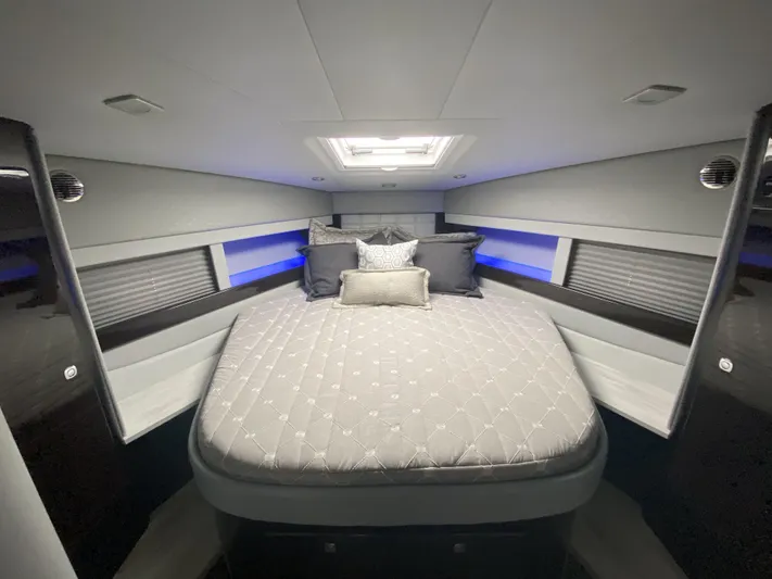  Yacht Photos Pics Luxurious bedroom in Formula 45 Yacht, 2018 model.