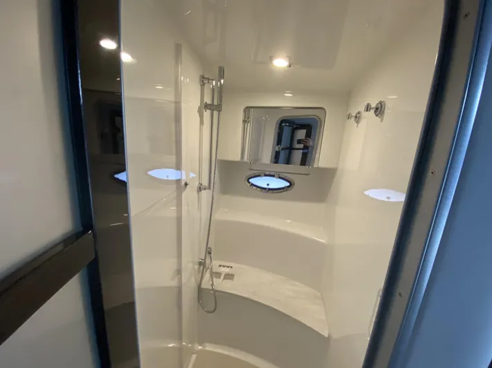  Yacht Photos Pics Interior view of a 2018 Formula 45 Yacht shower.