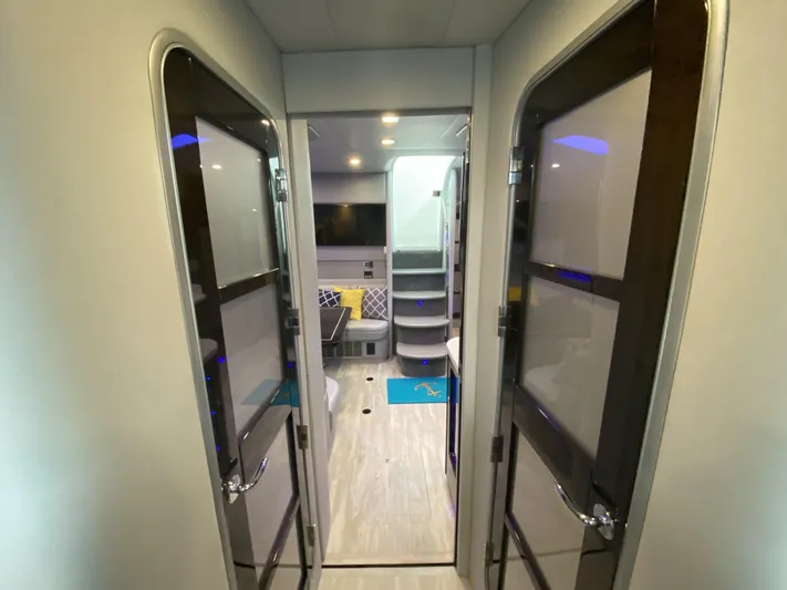  Yacht Photos Pics Interior of a 2018 Formula 45 Yacht with modern design.