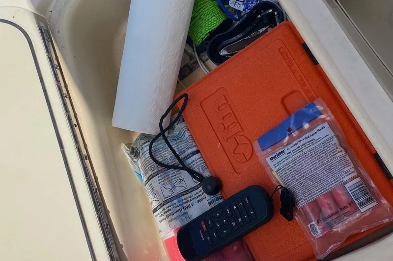 Hellion Yacht Photos Pics Flybridge storage both sides of helm