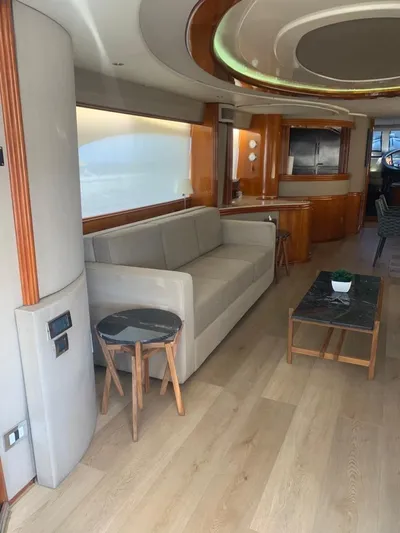  Yacht Photos Pics Luxurious interior of a 1998 Azimut Ultimate yacht with modern furnishings and elegant design.