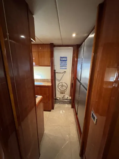  Yacht Photos Pics Interior of 1998 Azimut Ultimate yacht with polished wood finishes and modern amenities.