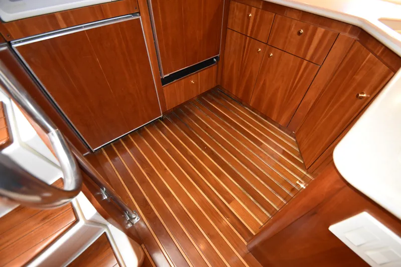 Current Situation Yacht Photos Pics Luxurious wood interior of 2001 Tiara Yachts 52 Sport Yacht kitchen area.