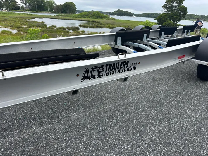 Fly Girl Yacht Photos Pics Trailer for 2020 Invincible 39 Open Fisherman by Ace Trailers, near scenic waterway.