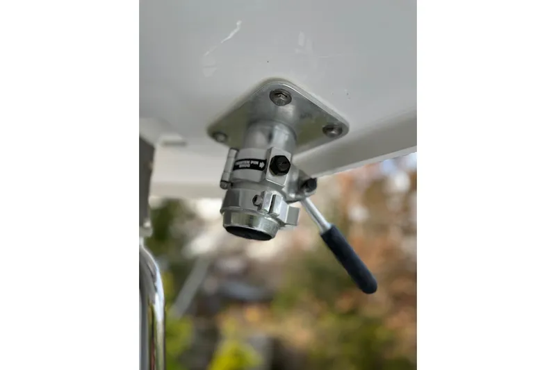  Yacht Photos Pics Close-up of a 2025 NorthCoast 285 HT boat component with a lever handle.