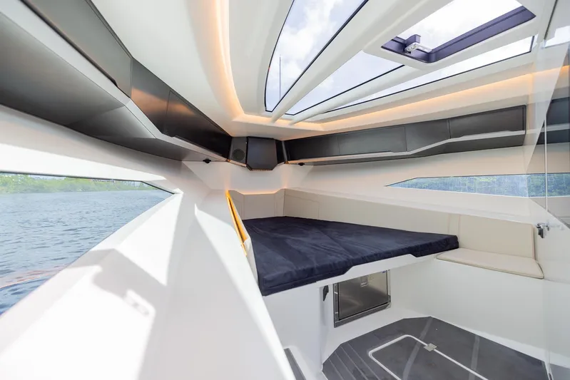  Yacht Photos Pics Interior cabin of 2022 SAY Carbon Yachts 42 Open with modern design and panoramic windows.