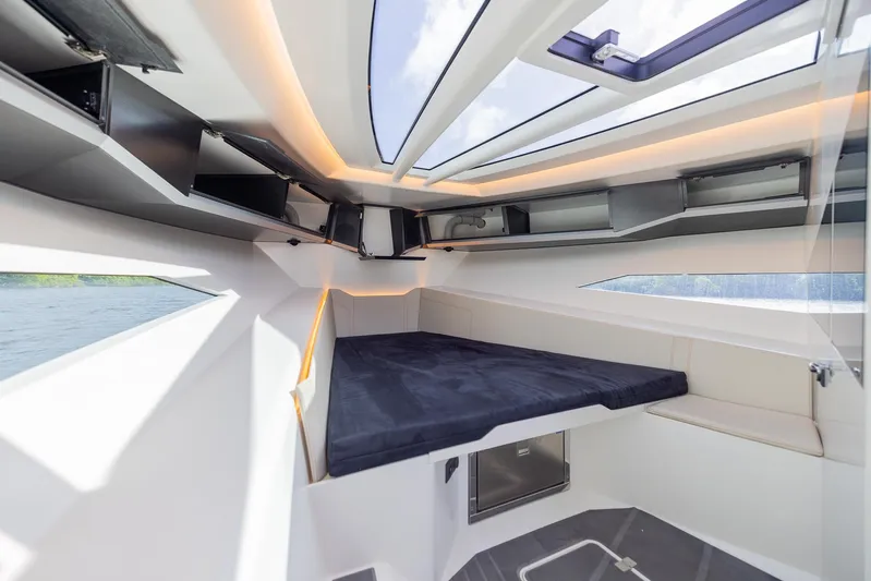  Yacht Photos Pics Interior cabin of 2022 SAY Carbon Yachts 42 Open with modern design and skylight.
