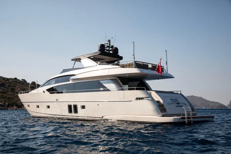  Yacht Photos Pics Luxury 2017 Sanlorenzo SL86 yacht on serene blue waters.