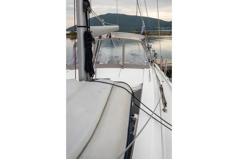  Yacht Photos Pics 2021 Beneteau Oceanis 46.1 sailboat docked, showcasing deck and rigging.