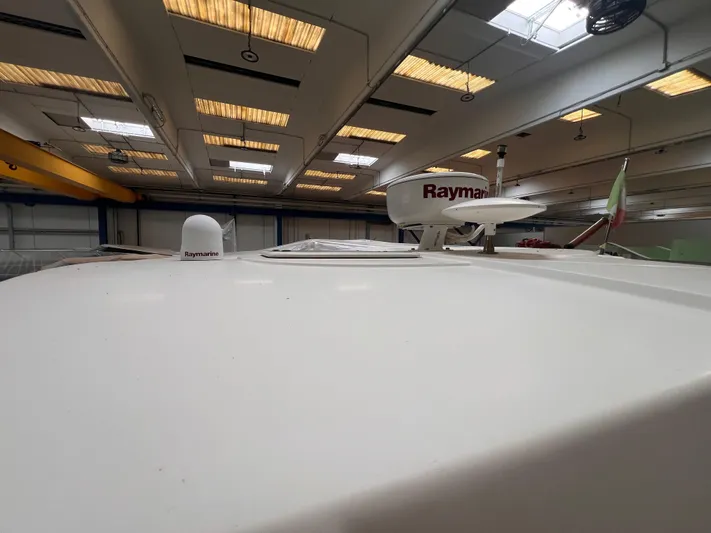  Yacht Photos Pics 2009 Monterey 415 SY boat with Raymarine equipment in a well-lit indoor facility.