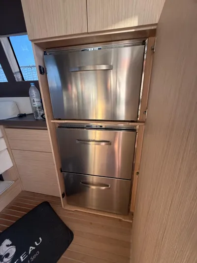  Yacht Photos Pics Stainless steel drawers in 2018 Beneteau Monte Carlo 5 yacht interior.