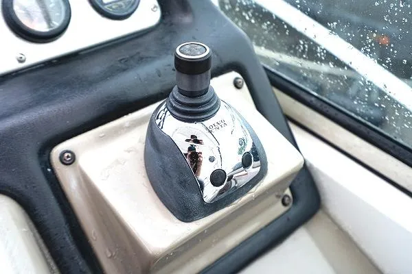  Yacht Photos Pics Joystick control on 2008 Cruisers 420 Express boat dashboard, close-up view.