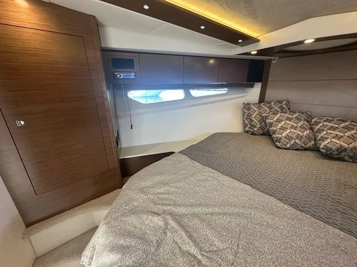 Jubilant Yacht Photos Pics Luxurious cabin interior of 2015 Cruisers Yachts 45 Cantius with modern design.