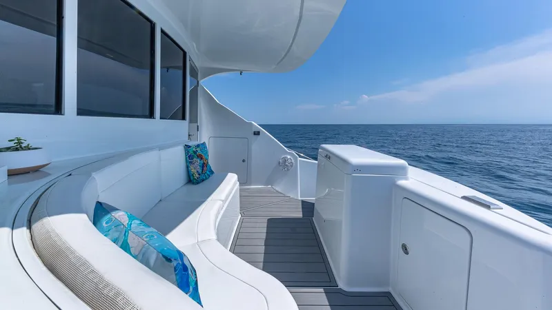  Yacht Photos Pics Luxurious 2010 Custom 650 Catamaran deck with ocean view and comfortable seating.
