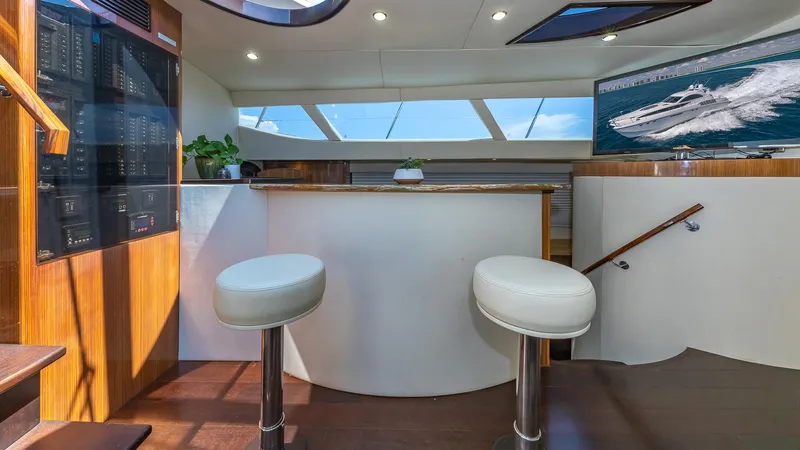  Yacht Photos Pics Luxurious interior of 2010 Custom 650 Catamaran with modern seating and sleek design.