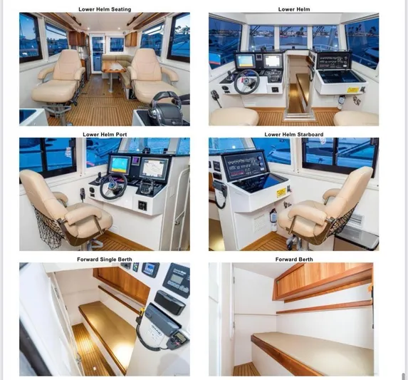  Yacht Photos Pics Interior views of a 2011 Custom Imax Fishing Boat, featuring helm and berth areas.