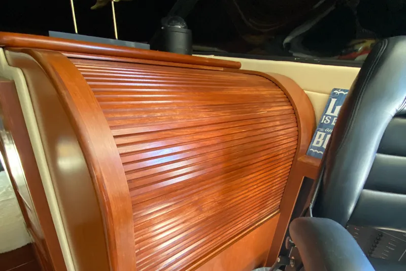 Dianne Yacht Photos Pics Wooden interior detail of a 2003 Bluewater Yachts 6000 custom series.