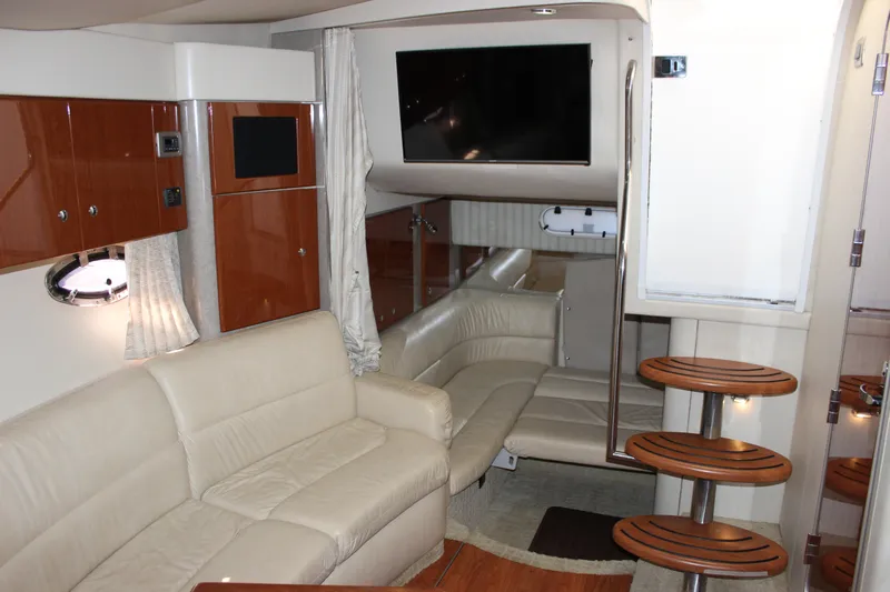  Yacht Photos Pics Interior of 2008 Formula 34 Performance Cruiser with leather seating and modern amenities.