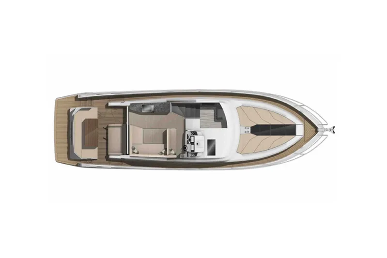  Yacht Photos Pics Top view of 2023 Galeon 425 HTS luxury yacht layout.