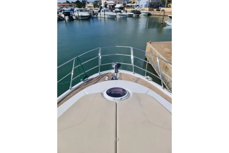 No Name Yacht Photos Pics Bow view of 2017 Azimut Fly yacht docked in a marina.