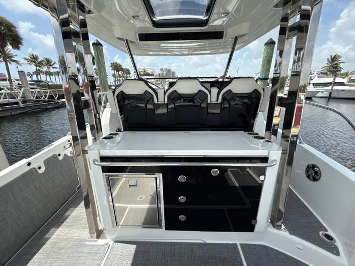  Yacht Photos Pics 2022 Jeanneau Leader 10.5 WA Series 2 boat interior with sleek seating and modern amenities.