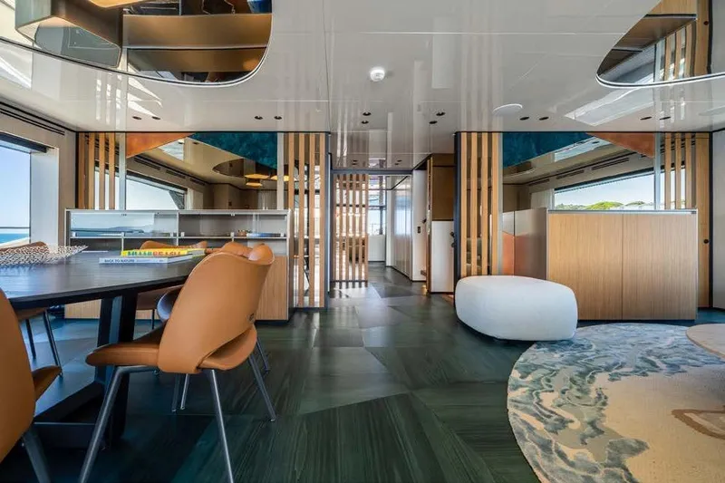 Acali Yacht Photos Pics Luxurious interior of 2024 Widercat92 yacht with modern design and elegant furnishings.