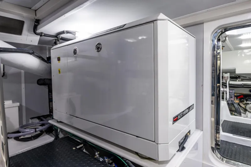 Oasis Yacht Photos Pics 2024 Northwest 55 interior with Northern Lights generator, showcasing modern engineering and design.