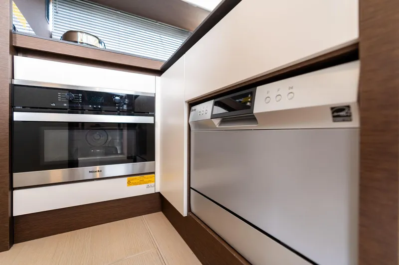  Yacht Photos Pics Modern kitchen appliances in a Prestige 520 yacht, 2022 model.