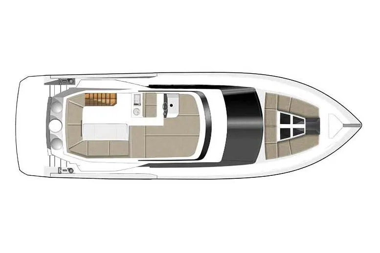  Yacht Photos Pics Manufacturer Provided Image: Top view layout of 2022 Galeon 460 Fly yacht.