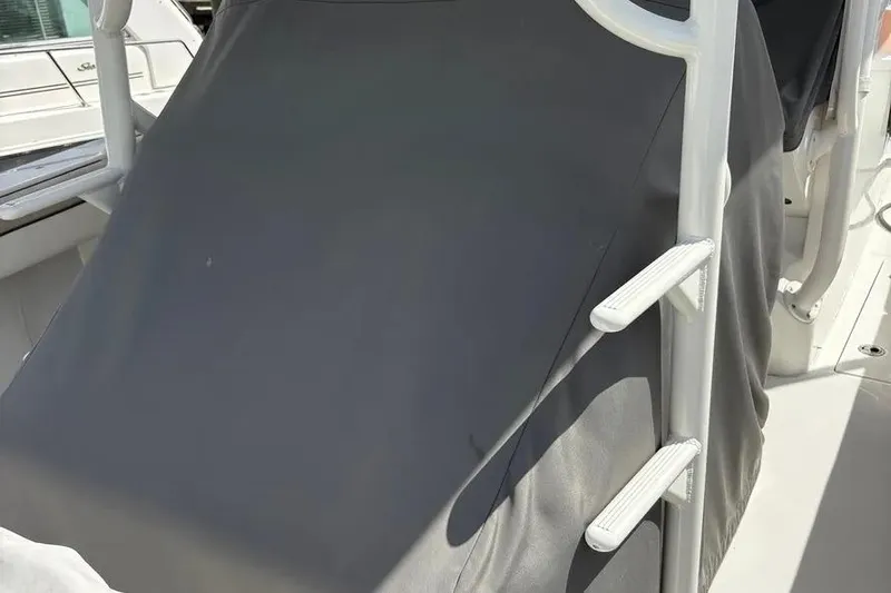  Yacht Photos Pics 2017 Jupiter 38 FS boat with covered console and white ladder.