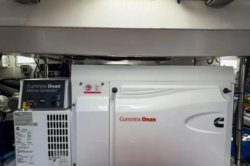 Amakua Yacht Photos Pics Cummins Onan marine generator in 1970 Hargrave Yachtfisher engine room.