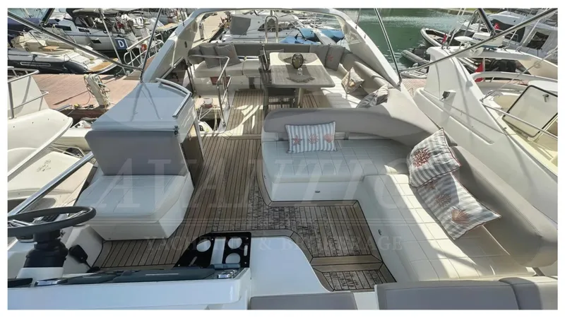  Yacht Photos Pics Luxurious 2014 Absolute 52 FLY yacht interior with spacious seating and elegant design.