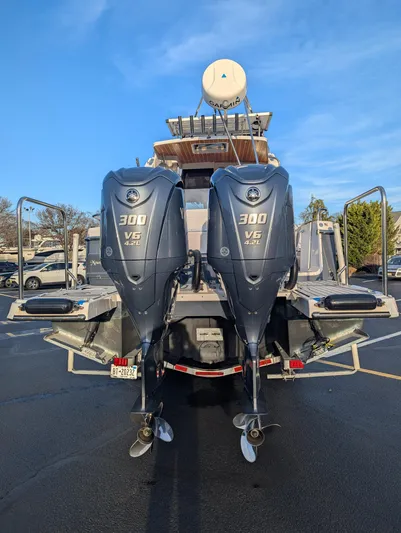  Yacht Photos Pics 2022 Cutwater C-32 CB boat with dual 300 V6 outboard engines.