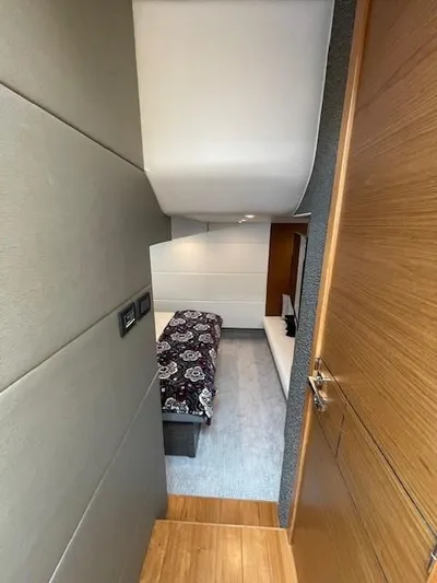 Nexlevel Yacht Photos Pics 2019 Tiara Yachts C53 Coupe interior cabin with bed and modern design.