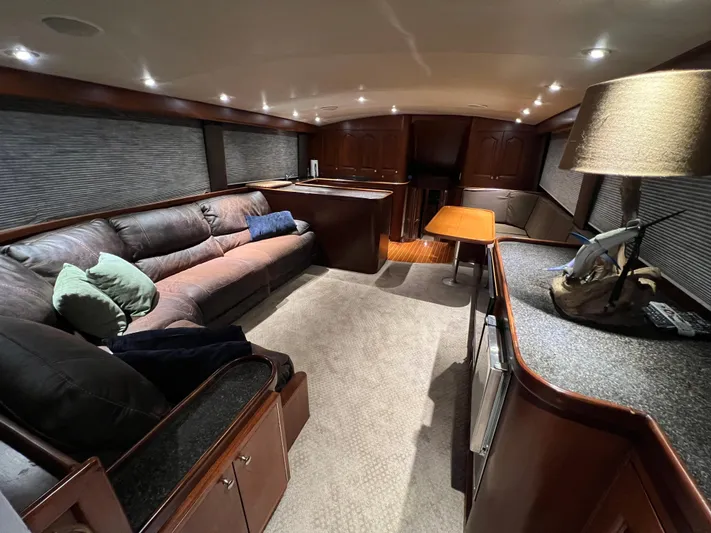 Pre Sail Yacht Photos Pics Luxurious interior of a 2000 Blackwell Carolina Custom yacht with leather seating and modern amenities.